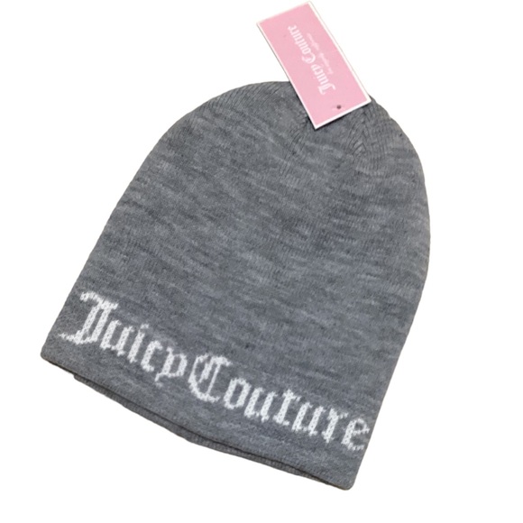 🆕🔥JUICY COUTURE SUPER CUTE PULLOVER FITTED BEANIE GRAY&JC IN WHITE WRITING!! - Picture 4 of 6